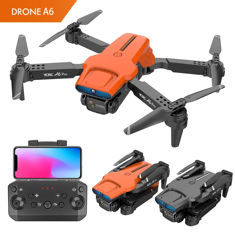 ドローン2022 New A6 Pro Drone 4K Profesional HDデュアルカメラFPVドローン赤外線障害物回避RCヘリコプターQuadcopter Toys