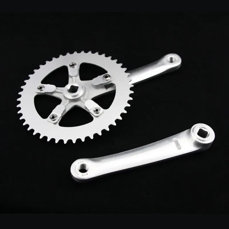 Single Speed Vintage Bike Crankset Fixed Gear Silver Road Bicycle