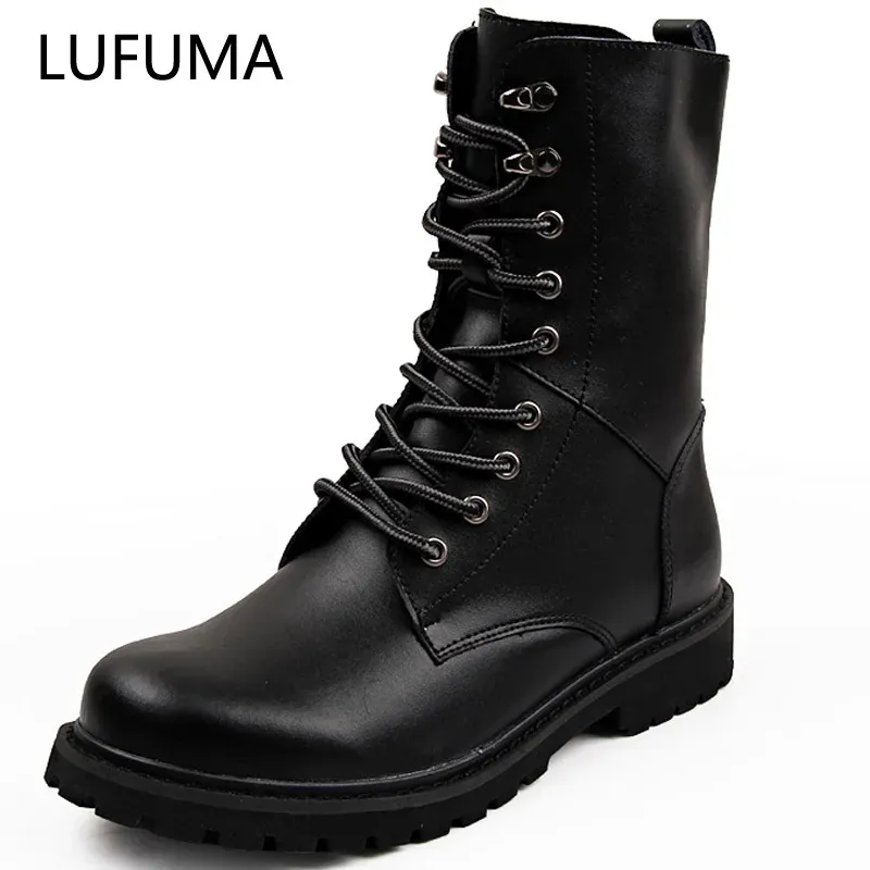 Boots Lufuma Military Boots Men Winter Shoes Warm Men Leather Boots Footwear Cowboy Tactical Boots Men Casual Shoes Size 3848