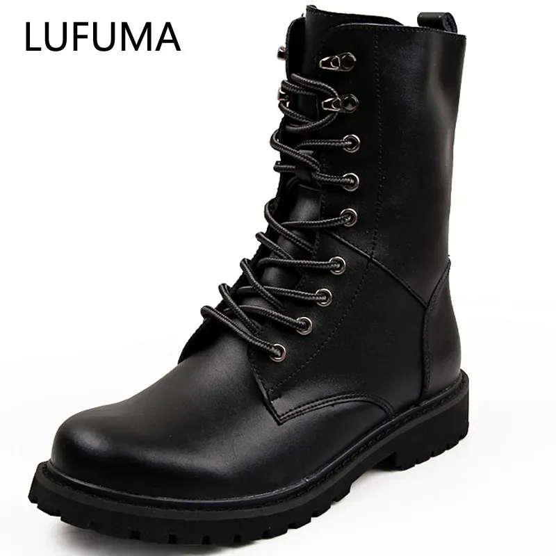 Stivali Lufuma Stivali militari uomini Scarpe invernali Stivali da uomo Calza Calzati da cowboy stivali tattici uomini scarpe casual taglia 3848