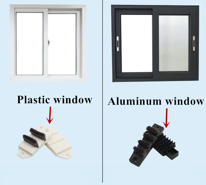 Window Slot Block Sliding door sealing strip with rubber buffer block and brush for ...
