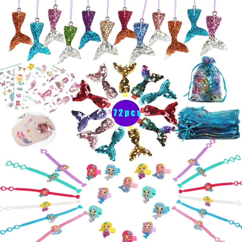 Party Favor Supplies Bracelet Ring Collier Autocollant Sac Gift Sac Accessoires Kit Cadeaux pour les invités Girls247M