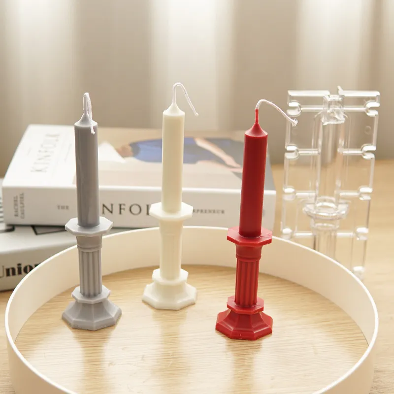 Oktagonales Säulenkerzenform Römische Säule Craft Candle Making Tool DIY Acryl Plastikform für Haushalt Kerzenproduktion