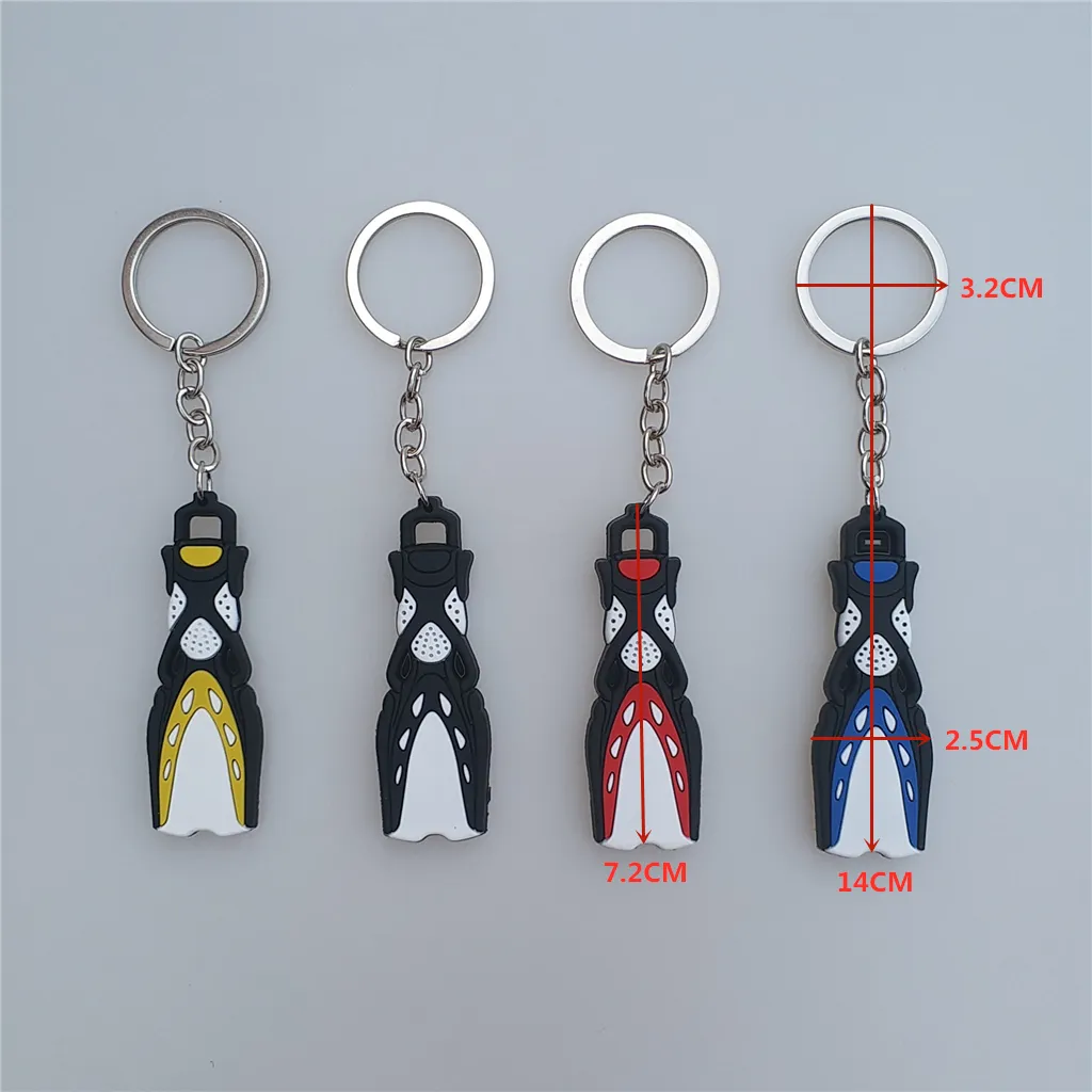 Scuba Flipper Key Chain Dive Fins Keychain Key Ring Holder Scuba Dive Flipper Keychain Keyring for Boat Tote Bag 