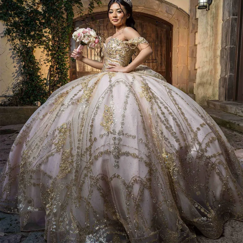 Champagne Quinceanera Dress Off The Shoulder Prom Dress Sweet 15 Dress Applique Beading Sequin Graduation Party Princess Dress from Dhgate Quinceanera Dresses - price 331.02 Champagne Quinceanera Dress Off The Shoulder Prom Dress Sweet 15 Dress Applique Beading Sequin Graduation Party Princess Dress from Dhgate Quinceanera Dresses - price 331.02