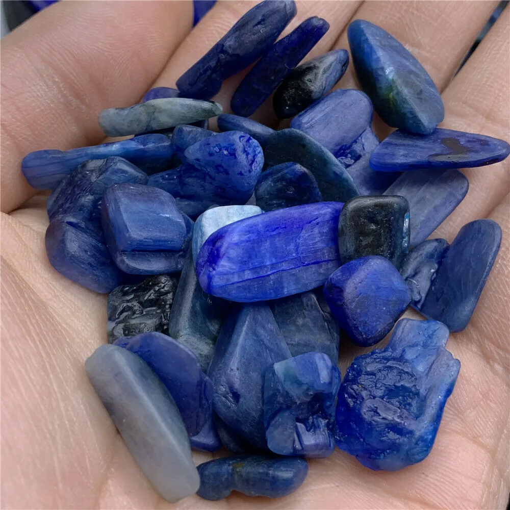 100G Natural blue sapphire strip polished crystal rough crystal gem mineral family tabletop aquarium decoration