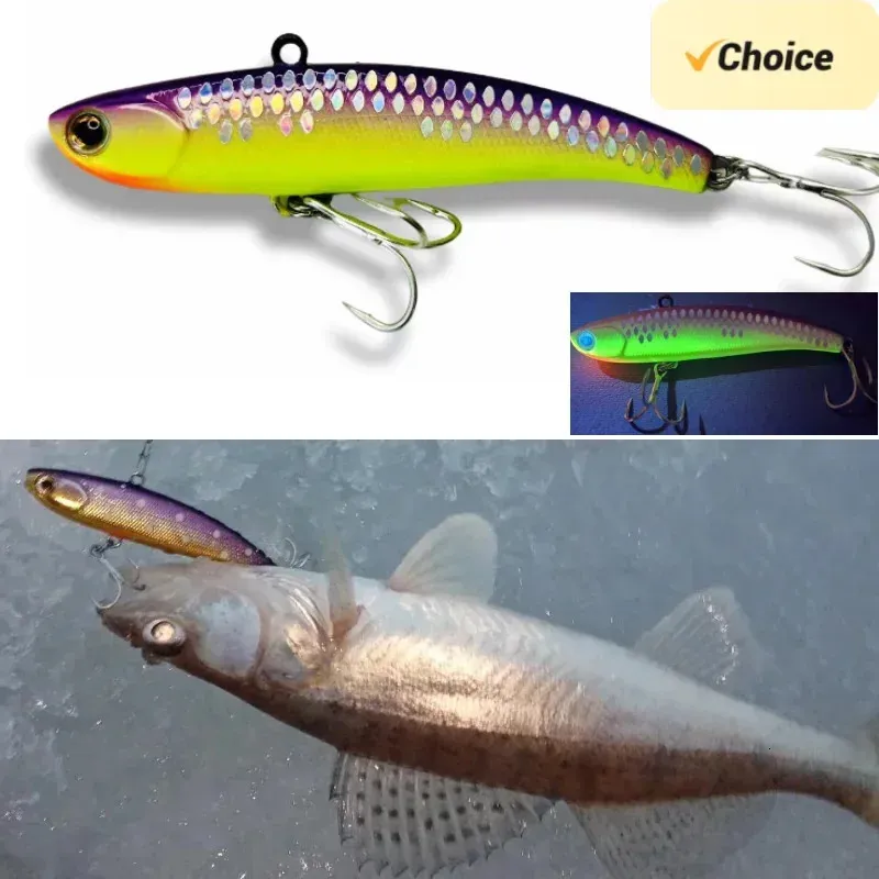 Ice Fishing Lures Rattlin Vib Lure 90mm 2230G Rattin Wobblers voor Zander Sinking Winter Wobbler Tsuyoki Vibe 240401