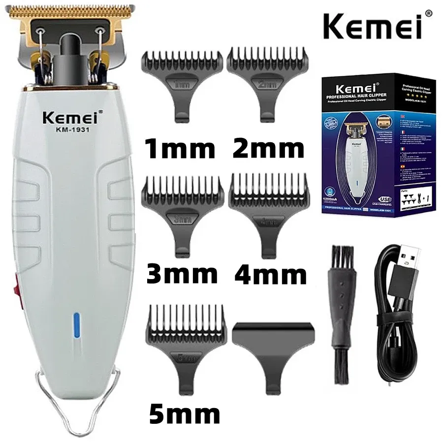 Trimmers Kemei 1931 Powerful Electric Hair Trimmer Beard Grooming For Men Rechargeable Clipper Hair Cutting Machine Blade Can Be Zero