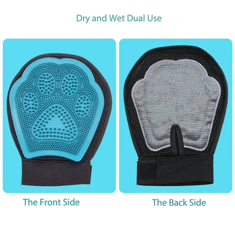 Dual-Sided Pet Grooming Glove: Gentle Massage Fur Removal Premium  Quality, Shop Now!