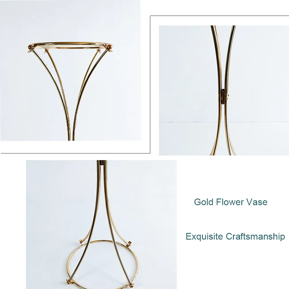 10 pezzi /lotto 31 " /39" Vasi di altezza centrotavola per matrimoni per tavoli Vase Gold Metal Flower Stand per matrimonio, ricevimento, festa, eventi