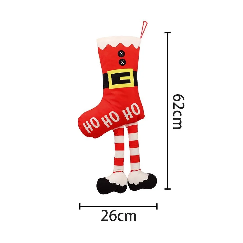Christmas Decoration Stockings Socks with Santa Claus Christmas Lovely Bag For Children Candy Gift Bag Fireplace Xmas Tree