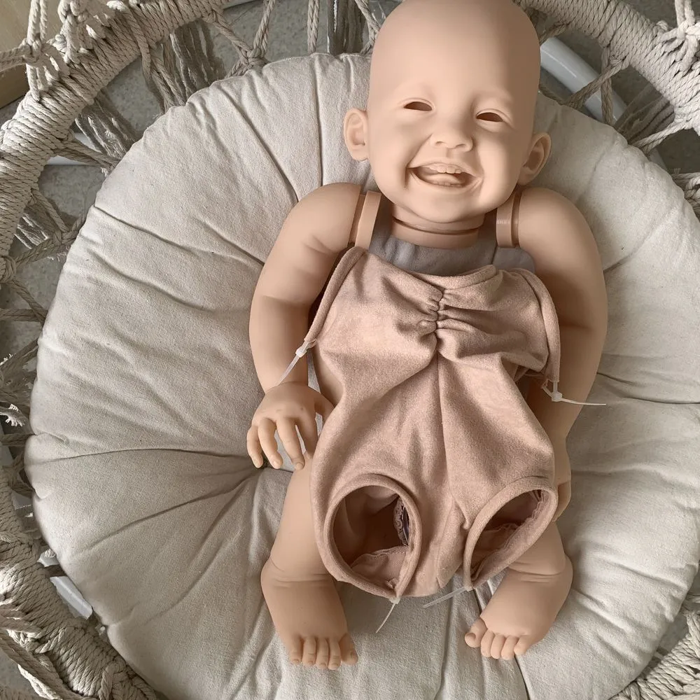 23Inch Reborn Doll Kit Mila Toddler Doll Smile Face Doll Kit Fresh Color Diy Soft Touch Oavslutad omålad med kropp och ögon