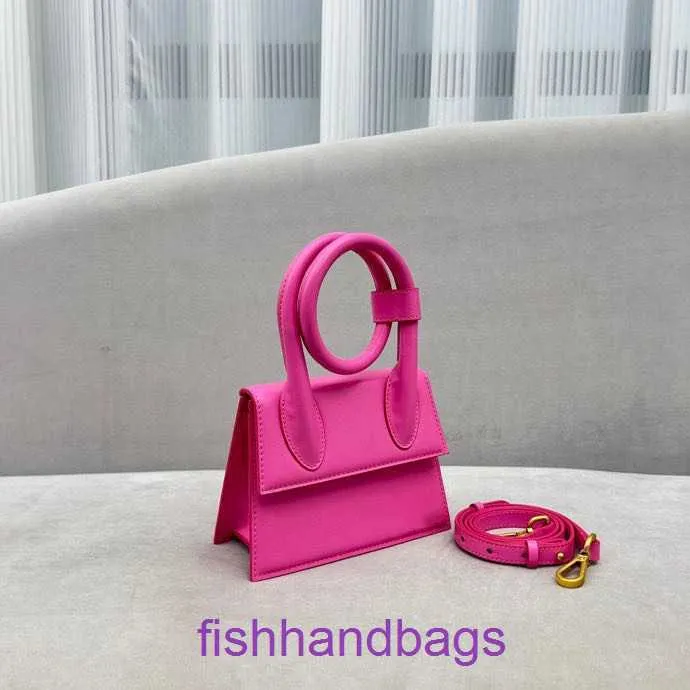 Hochwertiger Jacqqqums Designer Handtaschen Online -Shop Star derselben Serie Doppelschleife Griff Unterarm Bag Handheld eine Schulterstraddle mit originalem Logo