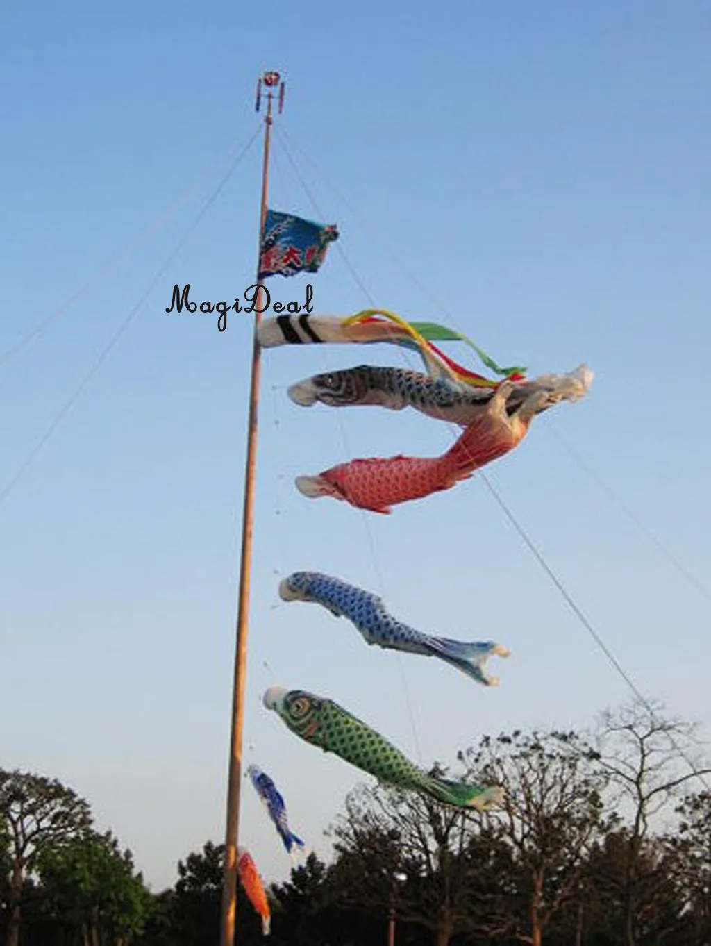 MagiDeal 40cm/55cm/70cm/100cm/150cm Japanese Windsock Carp Flag Koi Nobori Sailfish Fish Wind Streamer Home Party Decorations