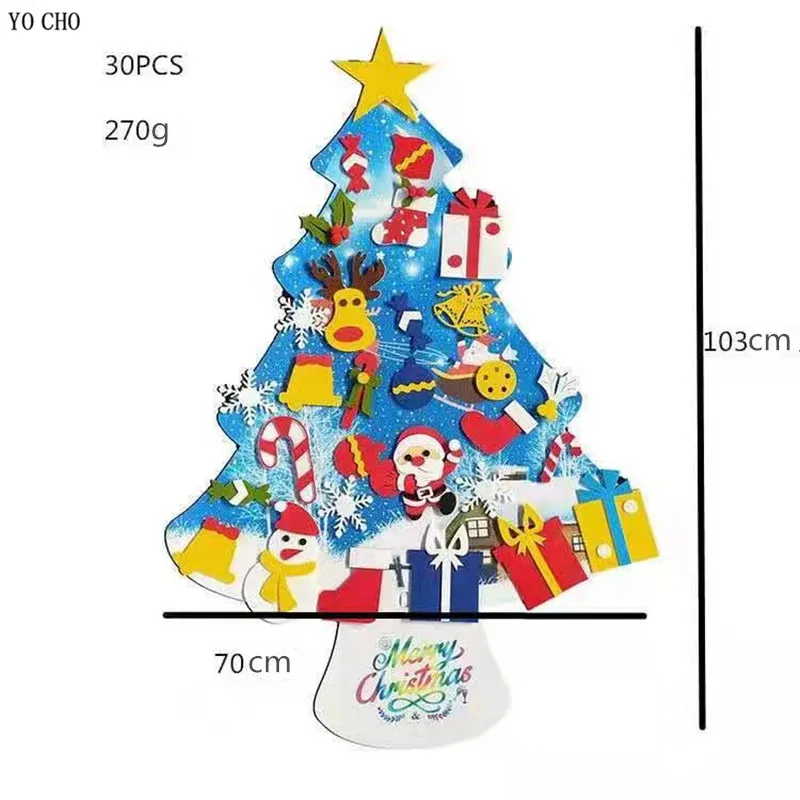 Ornamentos de Natal Papai Noel, árvore de Natal Tree Diy Felt Christmas Tree Felt Snowman para casa Navidad Ano Novo 2022 Presentes