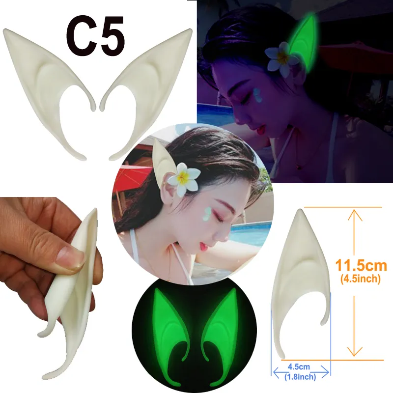 1 Pair Long Elf Ears Fairy Cosplay Accessories Halloween Party Costume Mysterious Angel Latex Pointed Tips False Lug Props