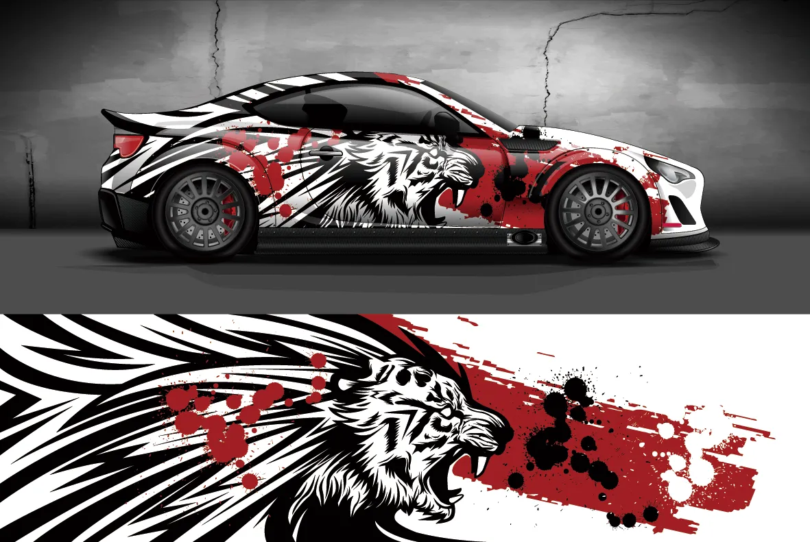 Full Body Racing Car Decal Vinyl Wrap 300x60cm Modern Graphic Sticker ...