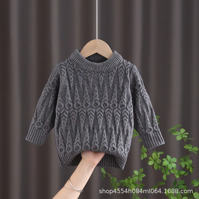 Toddler Kid boys girls Sweater Autumn Winter Warm Clothes Knitted Pullover Top crew neck Long Sleeve Sweater Childrens Outfit