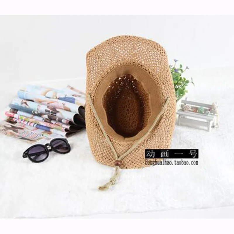 Ny Arriver 2 3 4 5 6 7Y Kids Cowboy Hat Summer Travel Sun Hat Boy's Straw Cap Beach Tem For Kids Children Posee Cap för vuxen