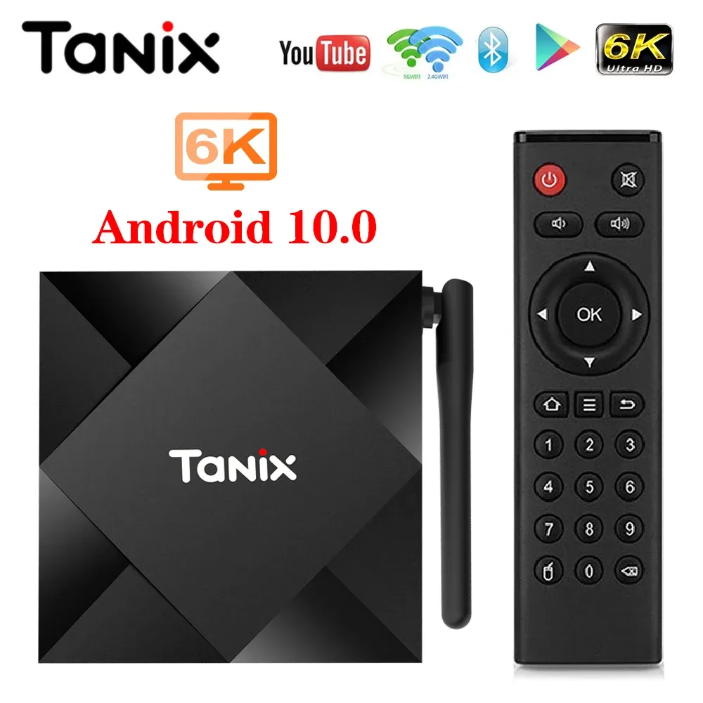 Box Tanix TX6S Android 10 Smart TV Box AllWinner H616 4GB 32GB 64GB Установите поддержку верхней коробки 4K Duble WiFi YouTube 2G 8G против Tanix TX6
