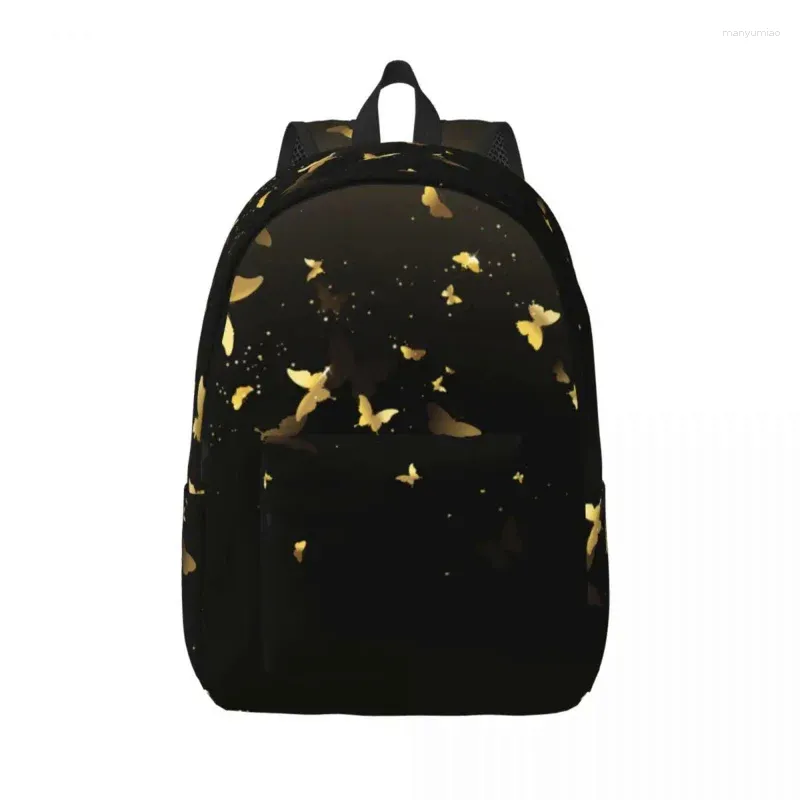 Sacos de armazenamento Padrão de borboleta Mochila Média do ensino médio estudante da escola colorida Butterflies Butterflies Teens Teens Canvas Daypack Lightweight