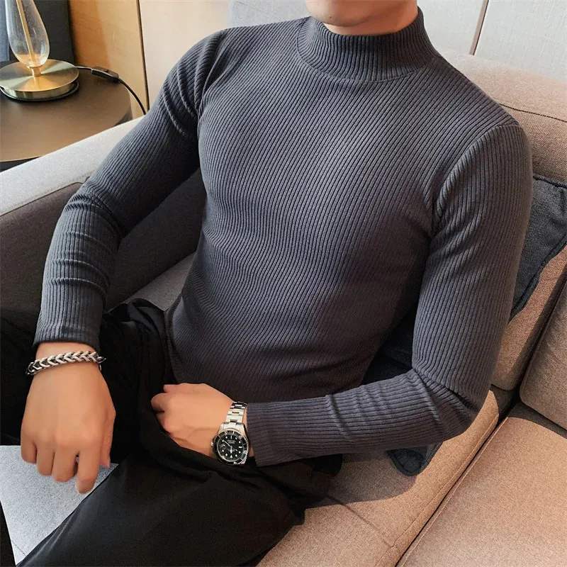 Turtleneck Men Autumn Winter Slave Long Slave camise