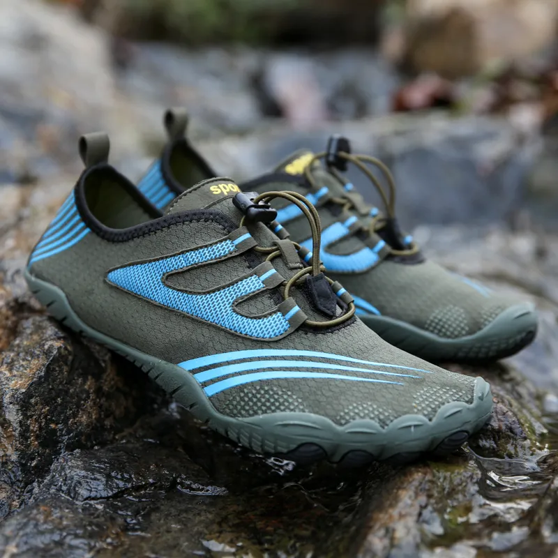 DHgate Quick Dry Barefoot Water Shoes for Men Durable Fivefingers Aqua Shoes for Beach Pool Sports Sports Outdoors