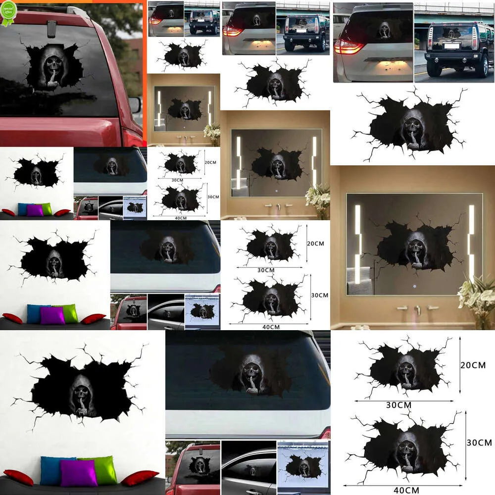 Halloween Skull Sticker achterste windscherm horror stille sfeer stickers Auto Window Wall Festival Decoratie Cars Stickers