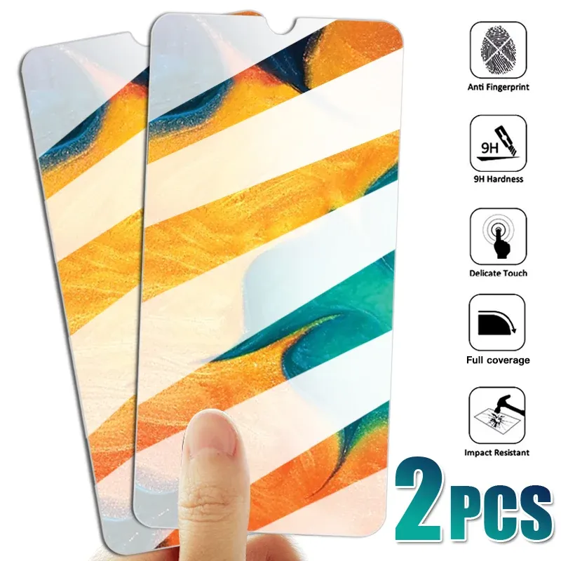 2 pc vetro protettivo per Samsung Galaxy A7 A6 J4 J6 Plus Schermo Protector per Samsung A02S A12 A22 A32 A42 A52 A72 A51 Glass