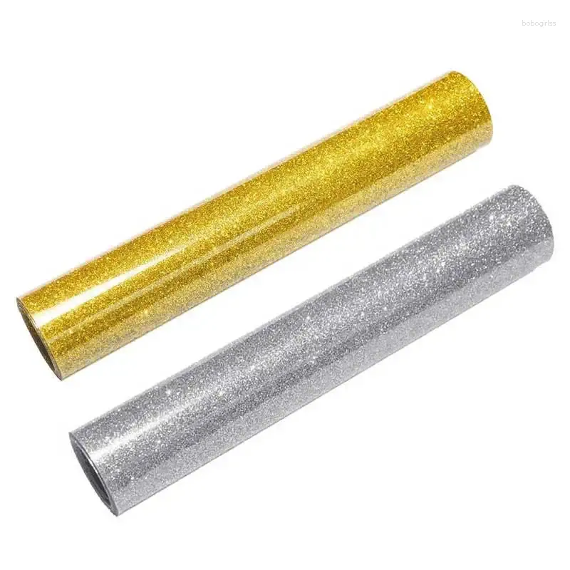 Naklejki okienne Flash Gold Glitter Transfer ciepła Rolks Iron na koszulki poduszki HTV łatwe do wycięcia wystrój wystroju DIY Wzory