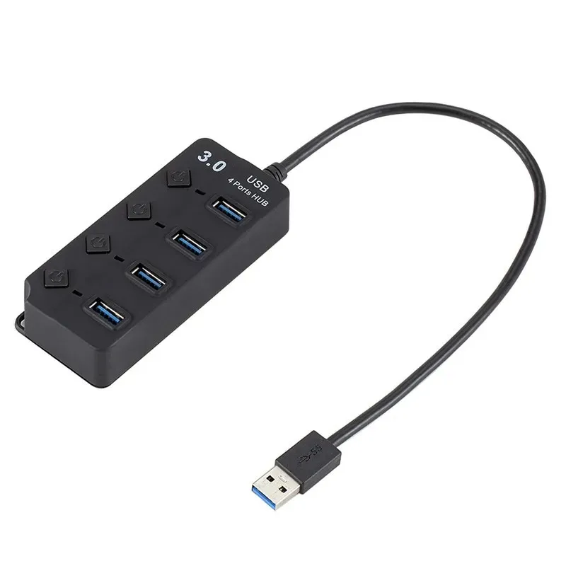 USB 3.0 4-port nav med Key Switch 4 Hub Hub USB3.0 en-till-fyra splitter-plug-and-play support Hot Swap