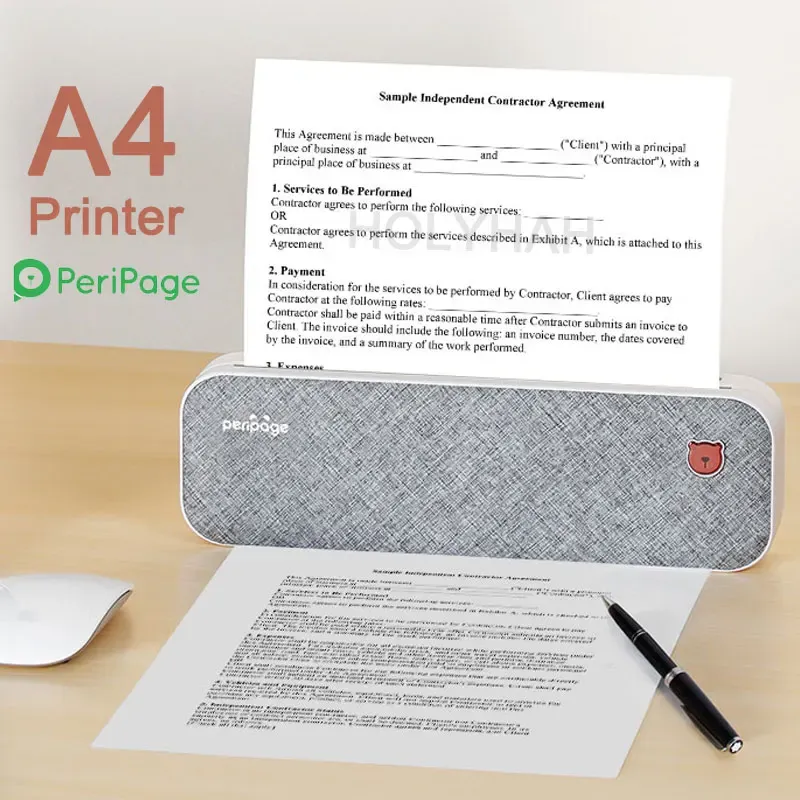 Imprimantes Peripage A40 Portable Paper Imprimante en papier mini imprimante thermique sans encre avec connexion Bluetooth sans fil pour le document photo téléphonique