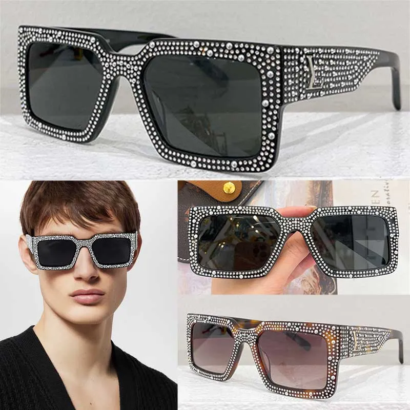 Luxury Designer Clash Square Large Sunglasses Z2396W SS24 New Diamond Studded Women sunglasses UV400 polarized lens jewelry inlay acetate frame Brand men glasses