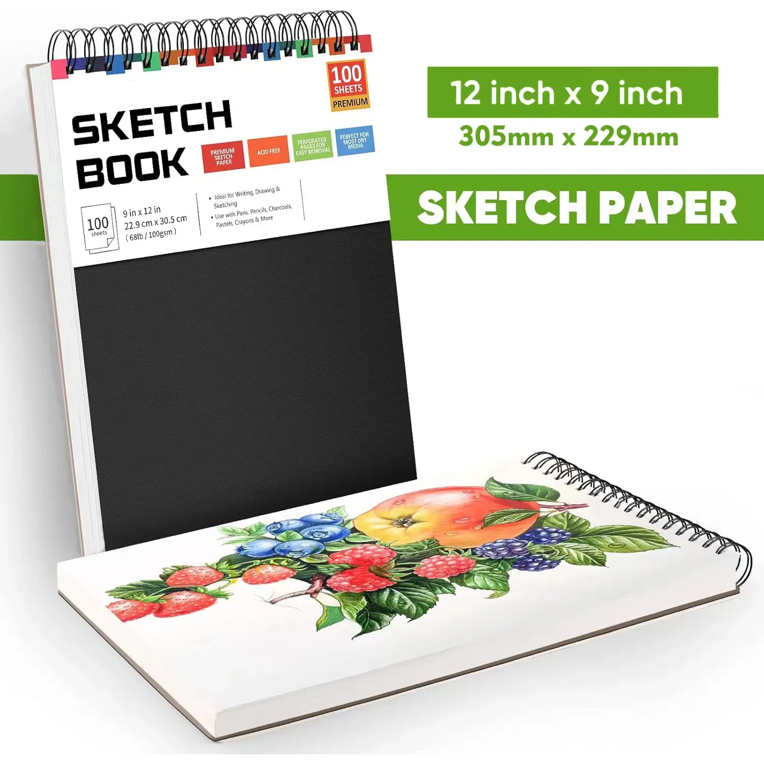 Sketchbooks Sketchbook 100 sheets 9x12 inch Blank Drawing Book Student tearable Art Sketchbook Drawing Book for Artists Notebook