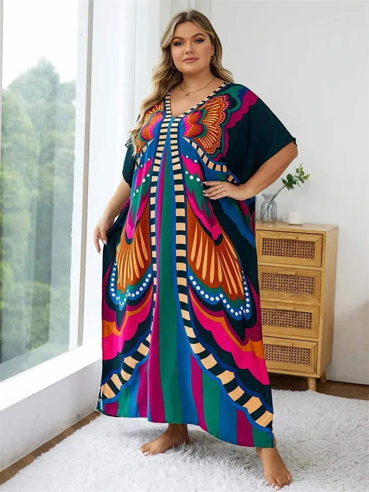 Plus Size Summer Maxi Dress - Women's Kaftan Batwing Sleeve Outfit, Casual Evening Moo Moo Dress - Comfortable & Stylish from Dhgate Plus size Dresses - price 40.26 Plus Size Summer Maxi Dress - Women's Kaftan Batwing Sleeve Outfit, Casual Evening Moo Moo Dress - Comfortable & Stylish from Dhgate Plus size Dresses - price 40.26