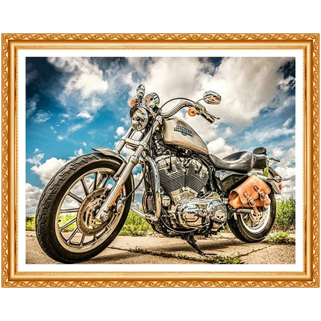 Pełny kwadratowy/okrągły wiertło 5D Diod Diamond „Motorcycle” 3D Hafdery Cross Stitch Decor Prezent A00548