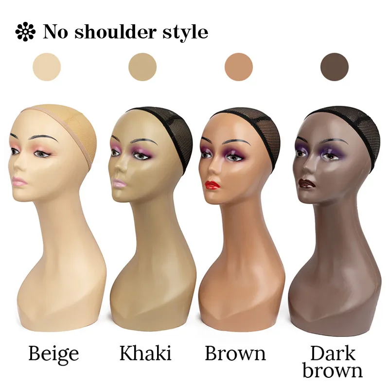 Plussign Manneqiun Doll Head Brown Black Wig Head Stand для создания и отображения шляп -париков головы манекена для парика 1 шт.