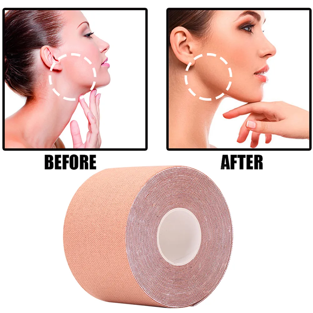 5 cm * 5m Kinesiology Ruban pour le visage V Ligne Eyes Neck Soulever Retainage Retainage Autocollant élastique Facial Skin Care Beauty Tool Bandagem