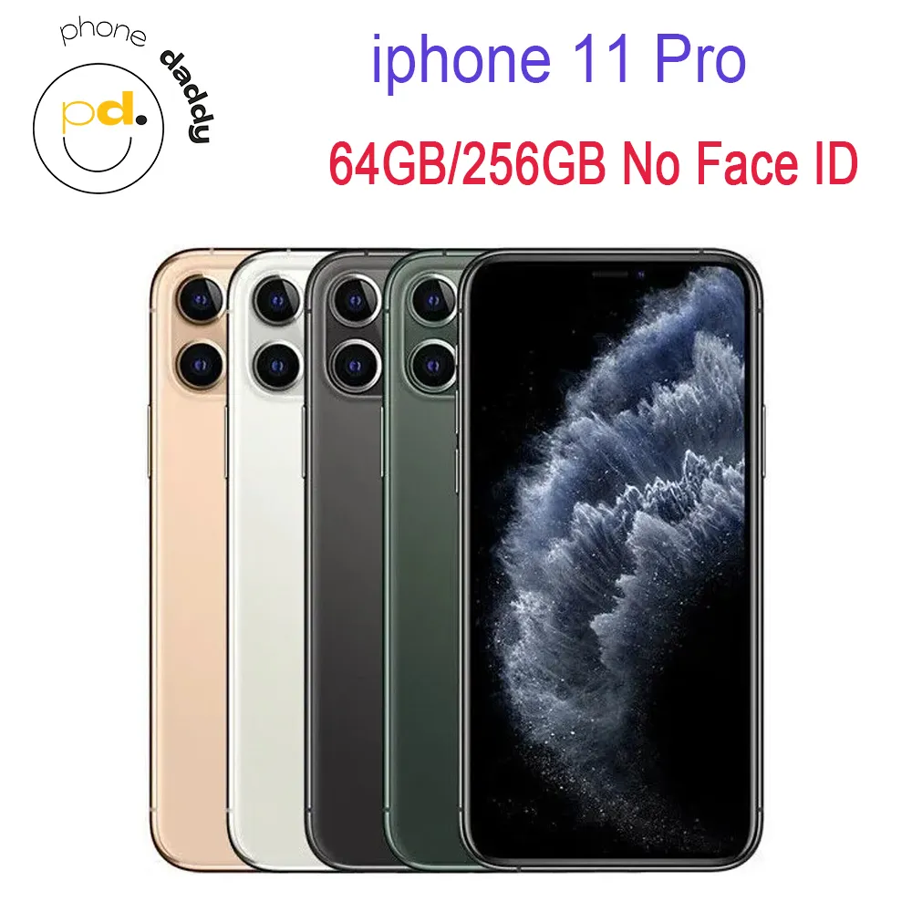 Original déverrouillé iPhone 11 Pro Phone 4 Go RAM 64 Go 256 Go 512 Go Rom 5,8 pouces Super Retina XDR OLED MOBILEPHONE AUCUN ID de visage