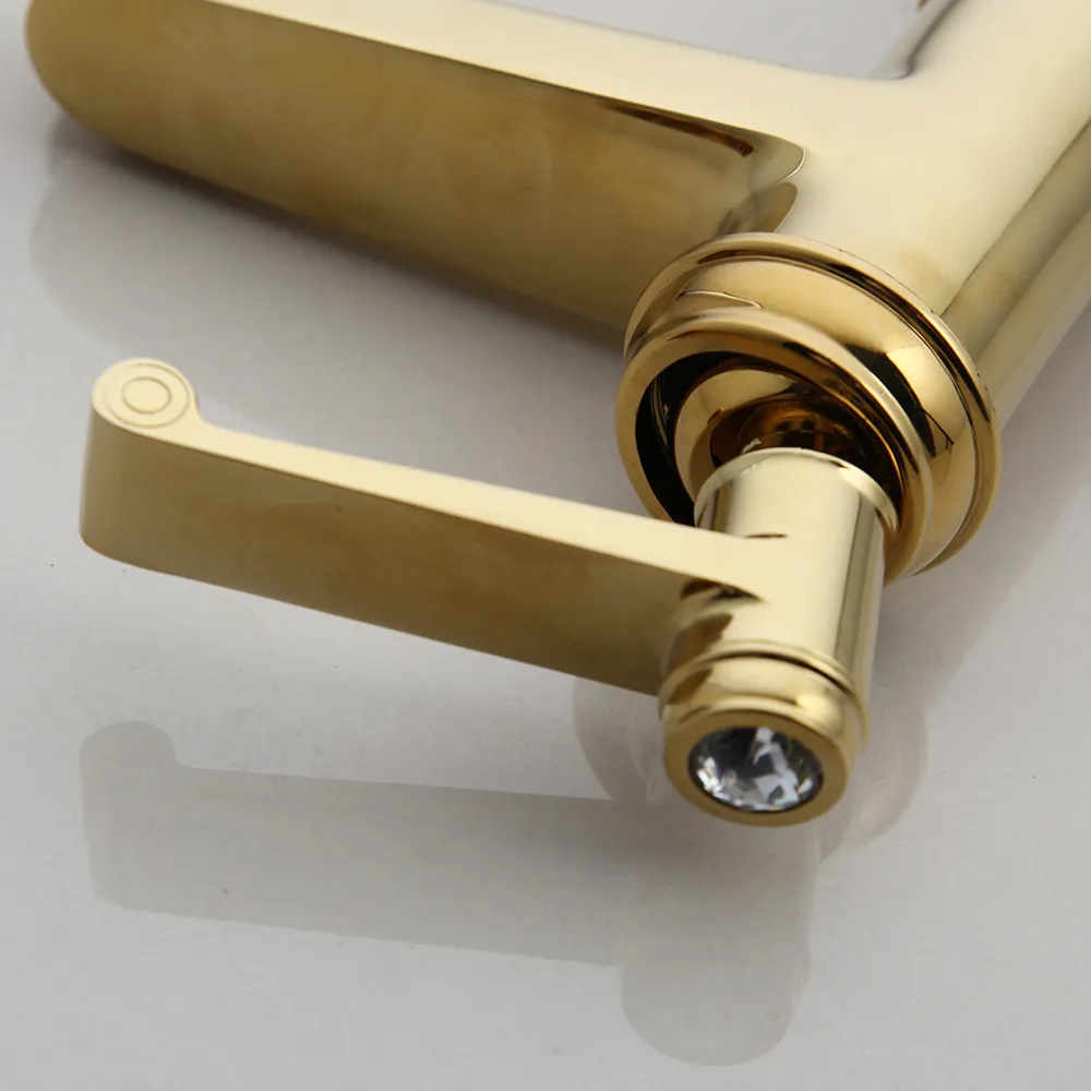 Yanksmart Badezimmer Waschbecken Set Lavabo Art Muster Gold Keramikgefäßbecken mit Messing Wasserhahn Eingriff Deck montiertem Mixer Tap