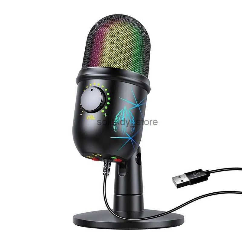 Microphones USB Microphone Studio Professional Condenser PCコンピューター記録ストリーミングゲームカラオケシンキングMicroPhoneqに適しています