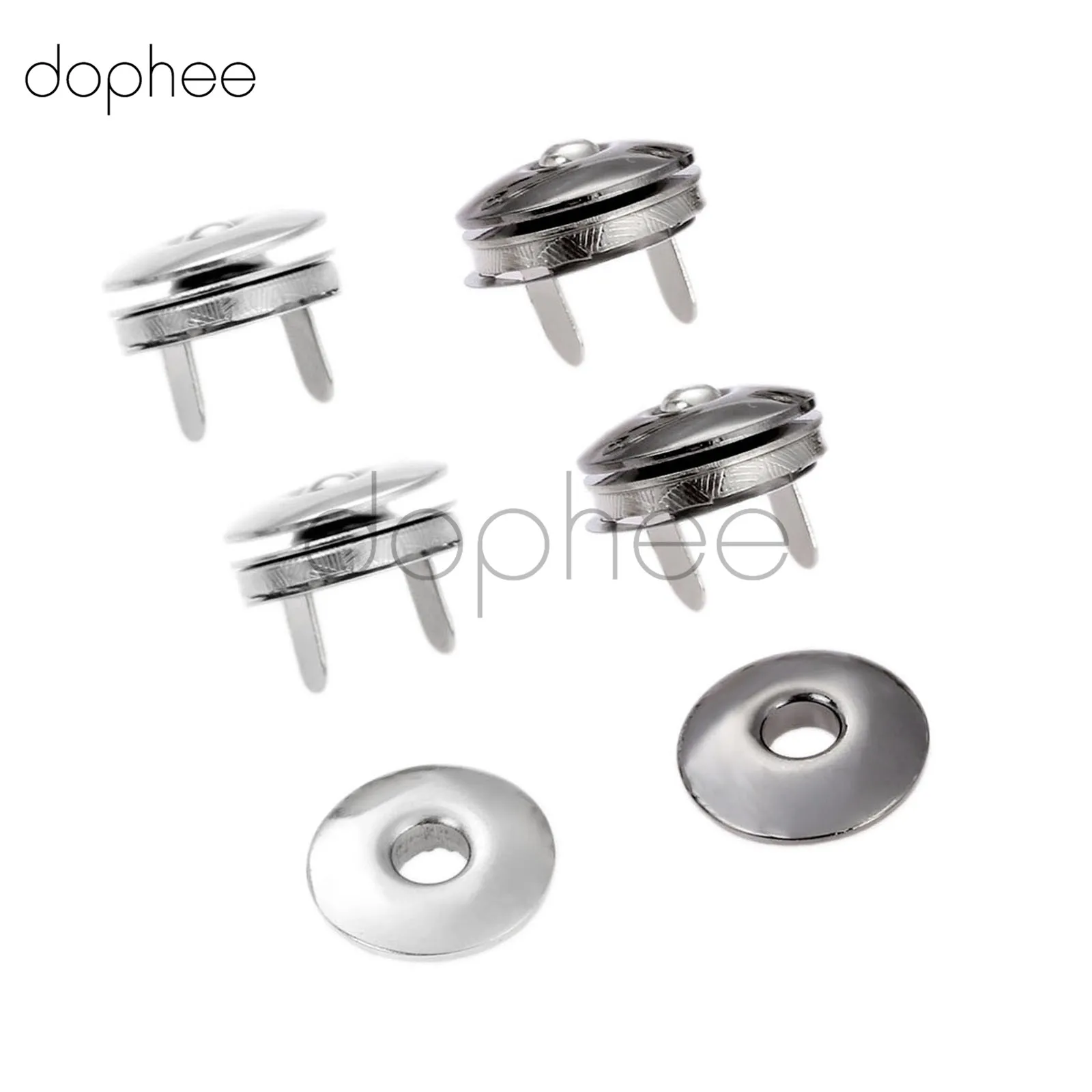 dophee 10 stcs 17 mm magnetische snaps zilver/pistool zwart bevestigen knopen voor handtas portemonnee kleren bagage zak plakboek ambacht diy