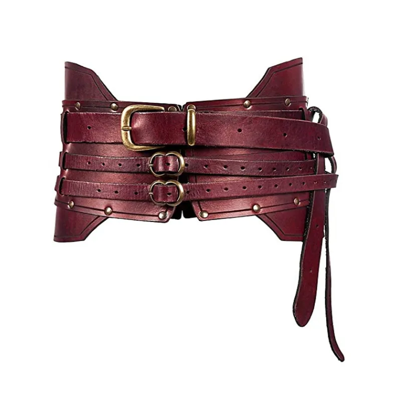 Women Costume Belt Faux Leather Large Halloween Cosplay Accessories Medieval Cosplay Leather Belt With Coin Pouch, Renaissance  main image 4