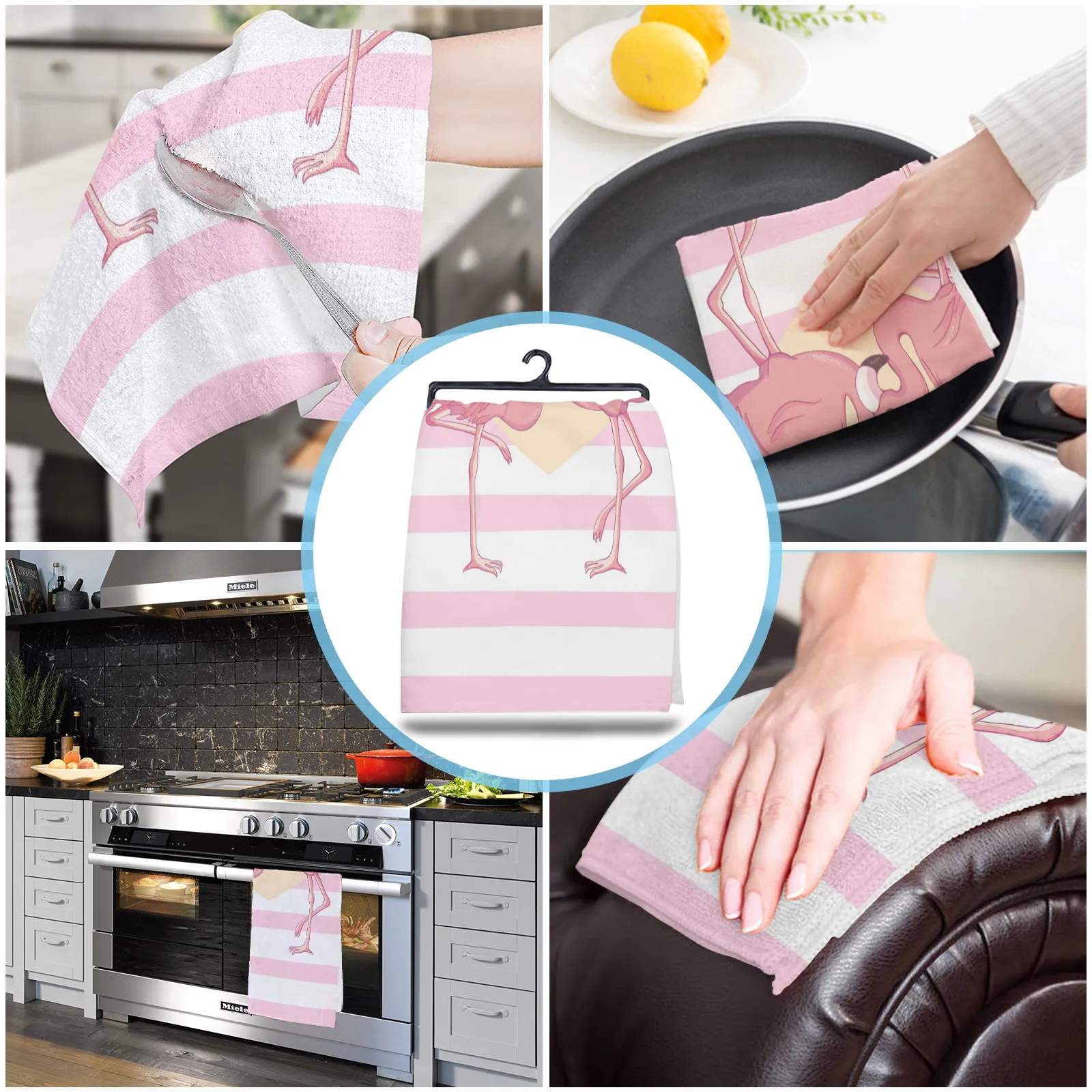 Pinche à rayures à rayures en microfibre à rayures Pinsine Cuisine serviette à main Discarche de tissu table de ménage de nettoyage de ménage Ustensiles pour cuisine