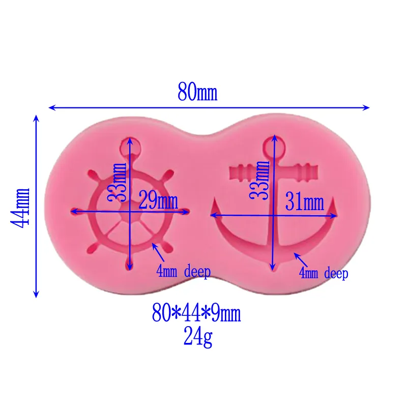 Timone e ancoraggio silicone stampo cioccolato torta decorativa decorativa fontaine marinaio barca a vela cookie