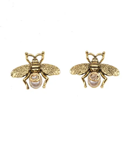 Einfache Perle Retro Bee Bold Ohrringe Legierung Material hochwertiger europäischer und amerikanischer grenzüberschreitender Mode-Ohr-Juwely