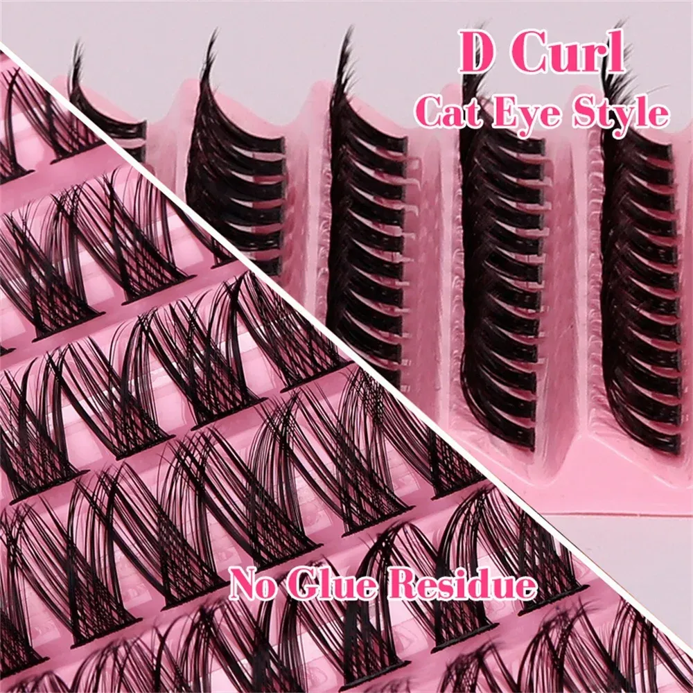 Cluster Lashes Natural Look Wispy Individual Lashes D Curl Eyelash Extensions Fluffy Cluster Lashes