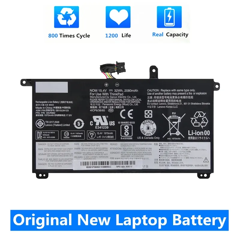 Батареи CSMHY Original 32WH 01AV493 Батарея для ноутбука для Lenovo ThinkPad T570 T580 P51S P52S Series SB10L84121 SB10L84122 SB10L84123