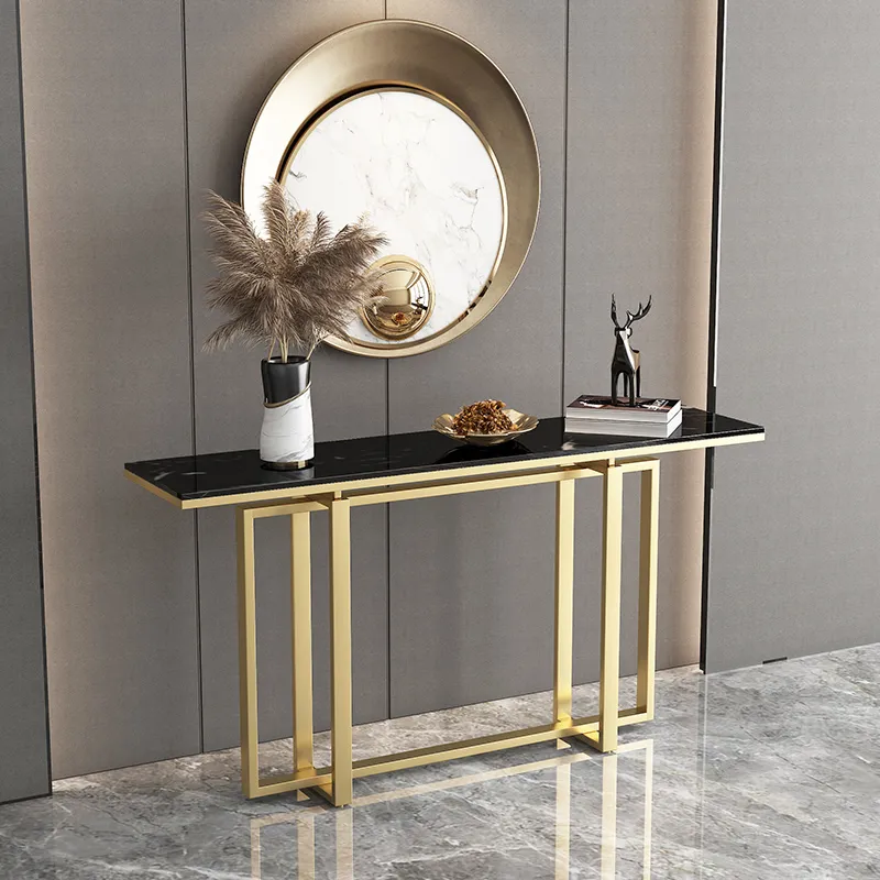 80/100 cm Nordic Custom Marble Console Table Lyx Minimalistisk inträde Långt sidobord Hushållens ingångsbord Furnirtur