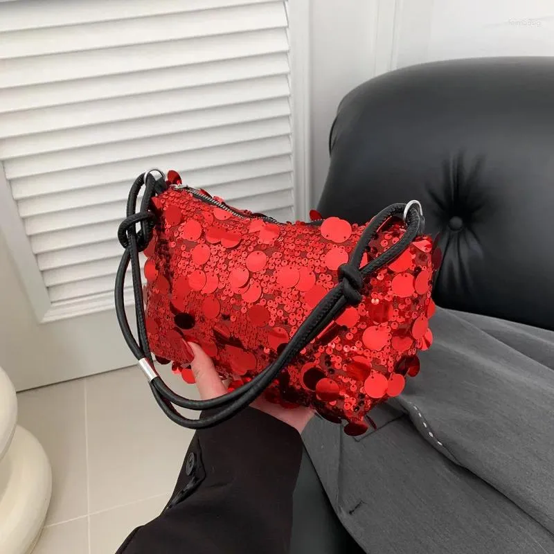 Sac à bandouliers Sac de personnalité de la personnalité des femmes décontractée tout-en-un sous-bras avancé Senture Lumière Luxury Texture Sequin